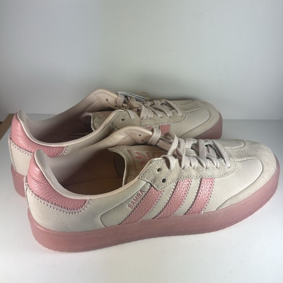 Adidas Sambae Wonder Quartz Women's Size 8.5 Cream Pink Leather Suede Sneakers - Picture 9 of 12